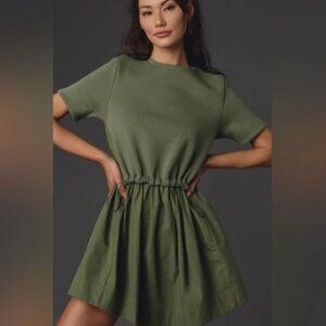 NWOT Pilcro green twofer sweatshirt mini dress. Anthropologie - XL